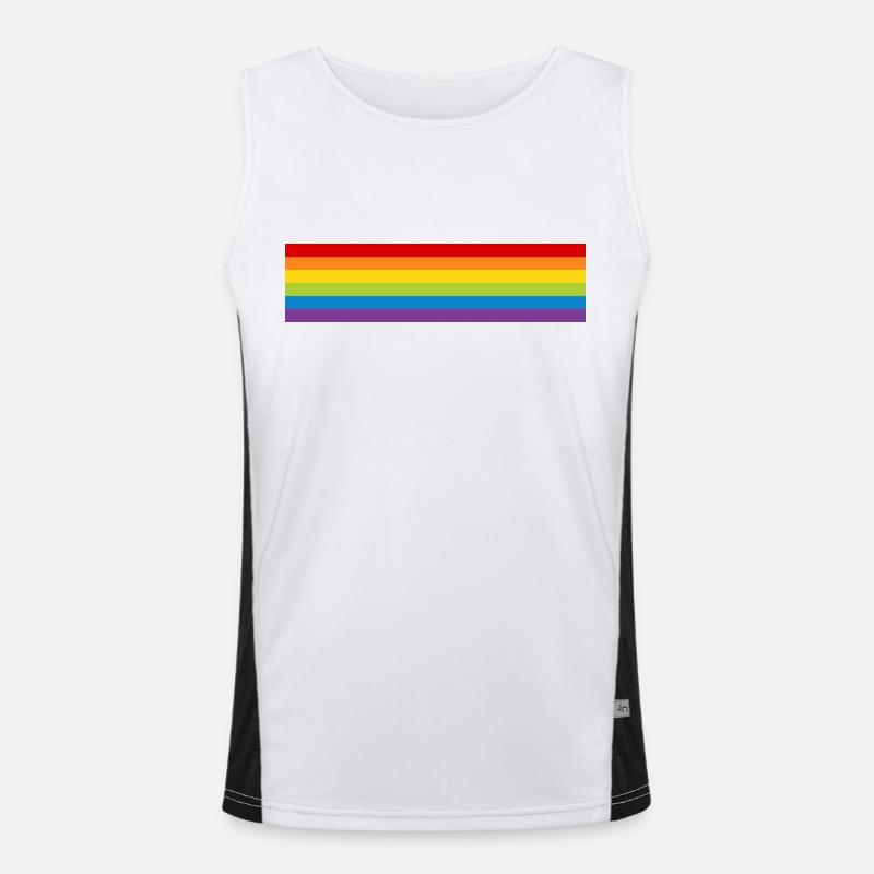 LGBT Pride Flag CSD Regenbogen Flagge Pride Month Funktionelles Kontrast-Tank Top für Männer 