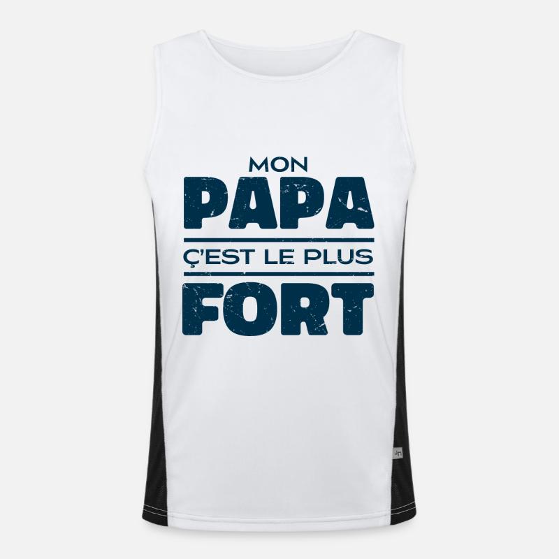 Mon Papa C'est Le Plus Fort Débardeur respirant contrasté Homme 