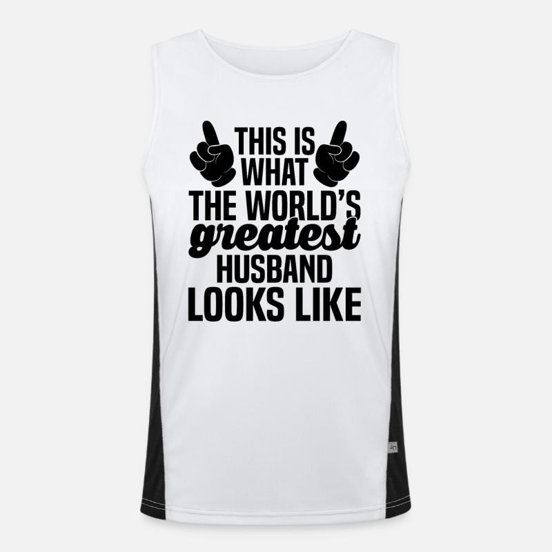 World's Greatest Husband Vater Papa Opa Ehemann Funktionelles Kontrast-Tank Top für Männer 