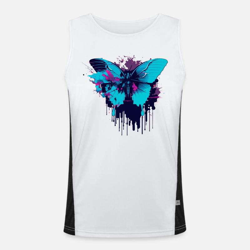 Papillon Blue Vaporwave Débardeur respirant contrasté Homme 