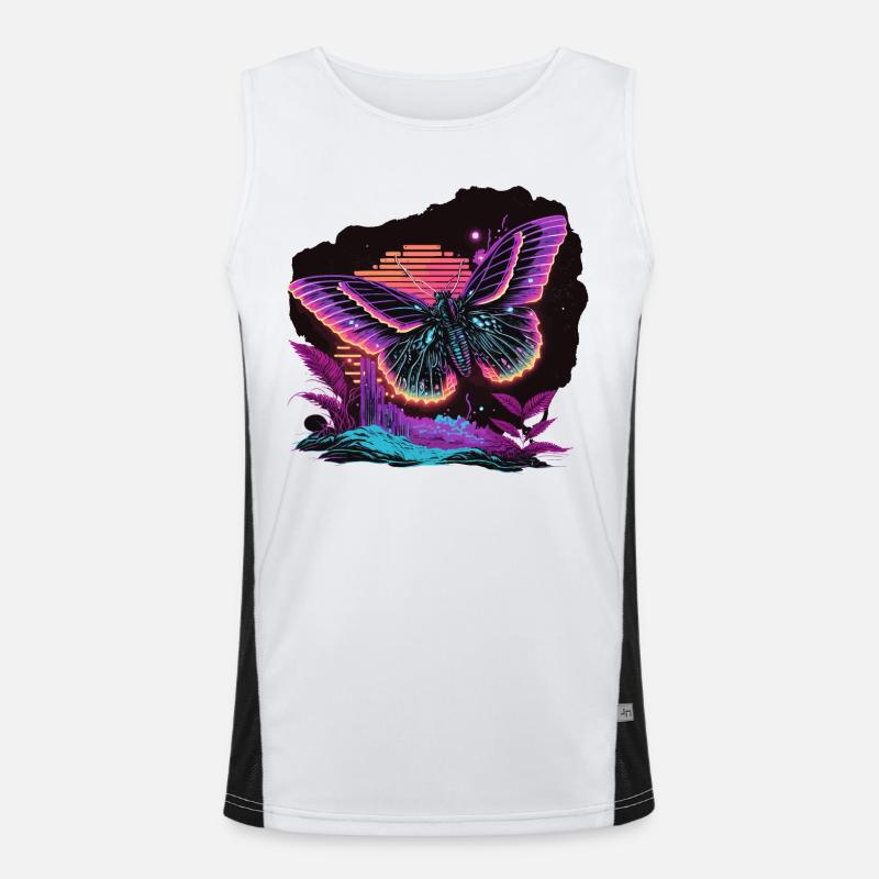 Papillon Vaporwave brillant Débardeur respirant contrasté Homme 