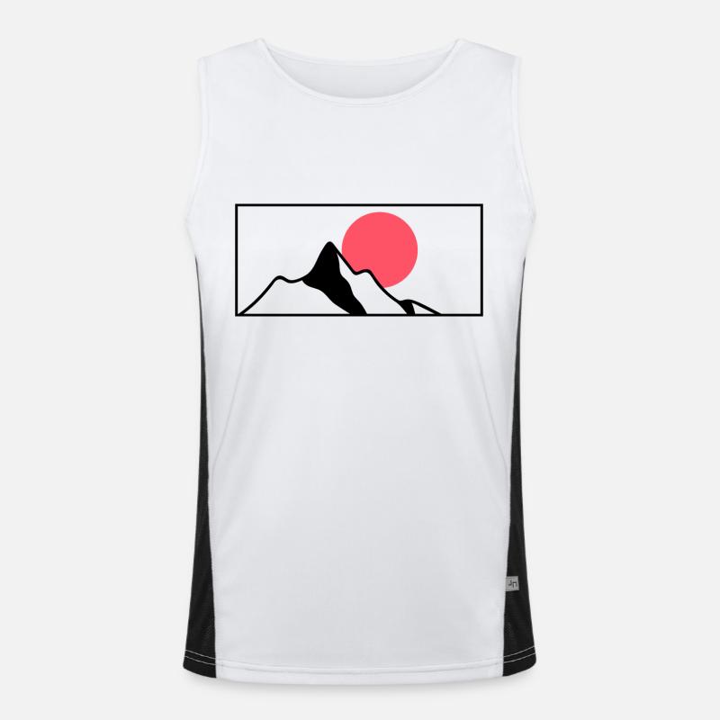 Berg Sonne Funktionelles Kontrast-Tank Top für Männer 