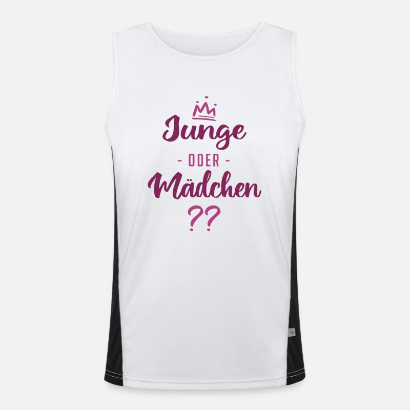 Junge oder Mädchen? Schwanger - Schwangerschaft Funktionelles Kontrast-Tank Top für Männer 