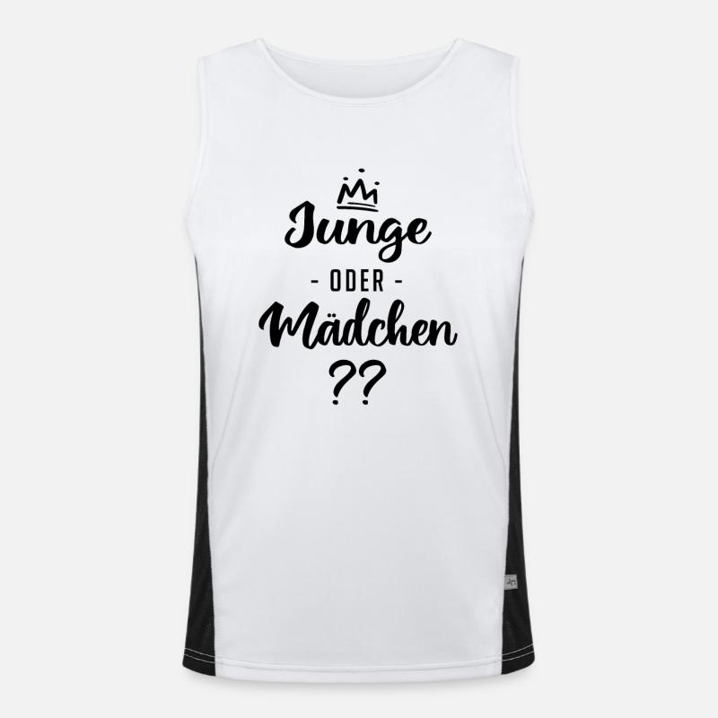 Junge oder Mädchen? Schwanger - Schwangerschaft Funktionelles Kontrast-Tank Top für Männer 