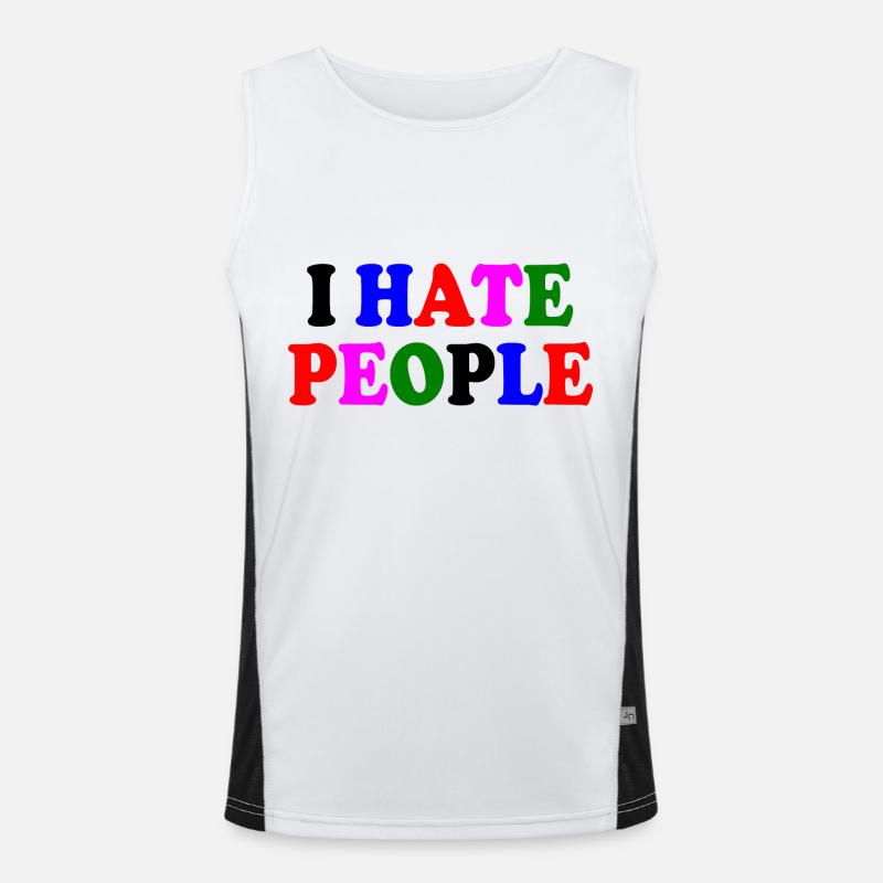 I hate people Men's Functional Contrast Tank Top 