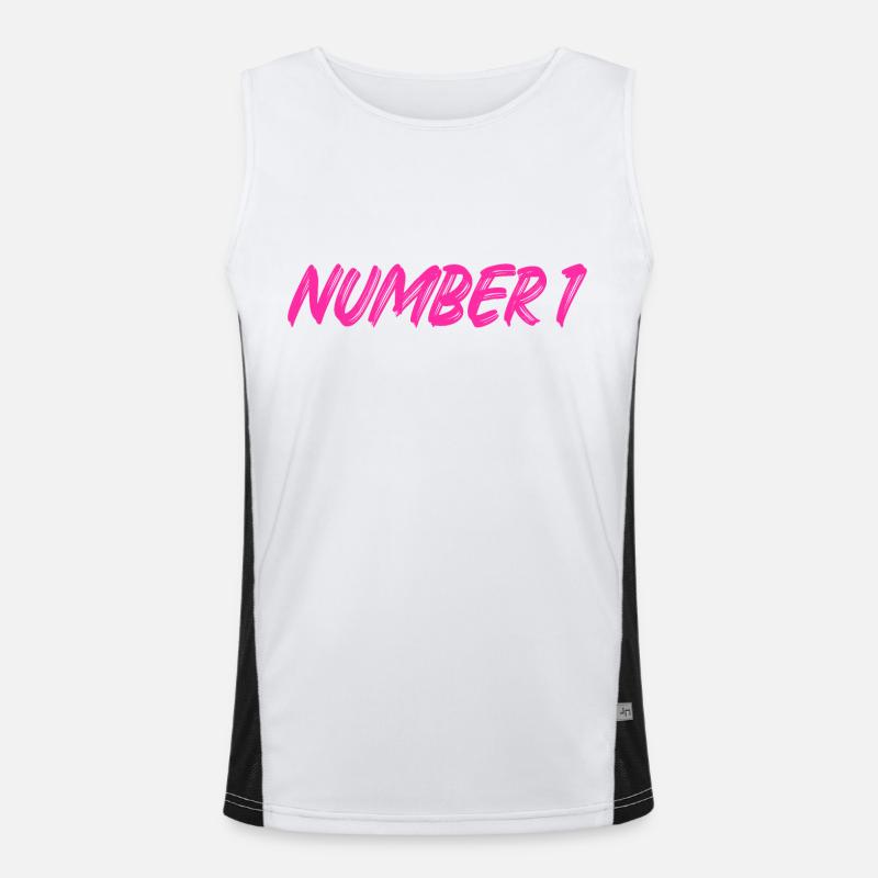 Number 1 - one - first - first - 1 - number 1 Men's Functional Contrast Tank Top 