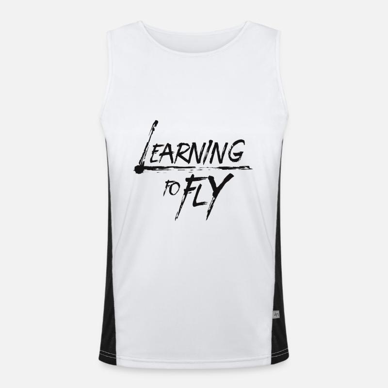 Learning to fly Fliegen Flugzeug Pilot Flieger Funktionelles Kontrast-Tank Top für Männer 