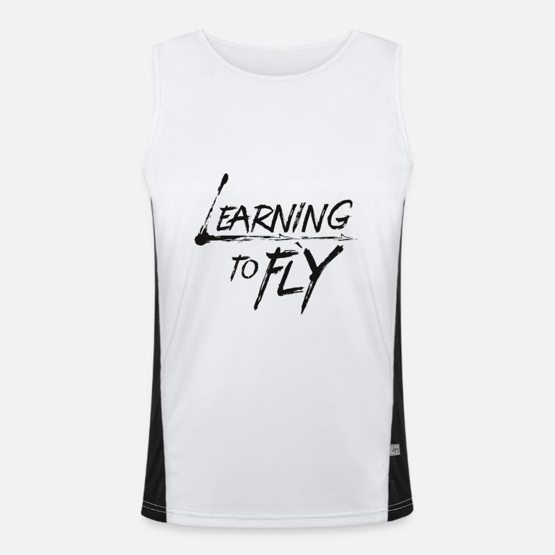 Learning to fly Fliegen Flugzeug Pilot Flieger Funktionelles Kontrast-Tank Top für Männer 