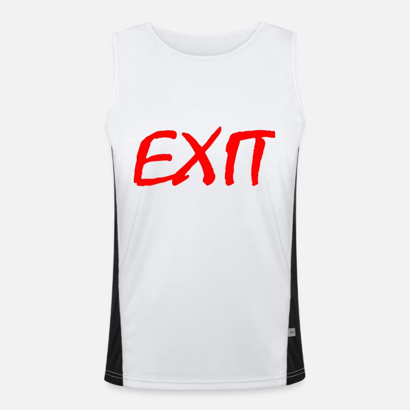 Exit - Men's Functional Contrast Tank Top  - white/black