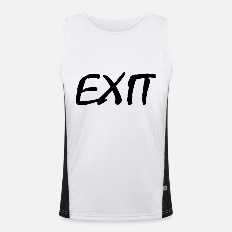 Exit - Men's Functional Contrast Tank Top  - white/black