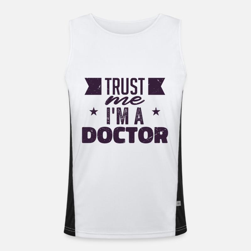Vertrau mir, ich bin ein Arzt | Doktor Geschenk Funktionelles Kontrast-Tank Top für Männer 