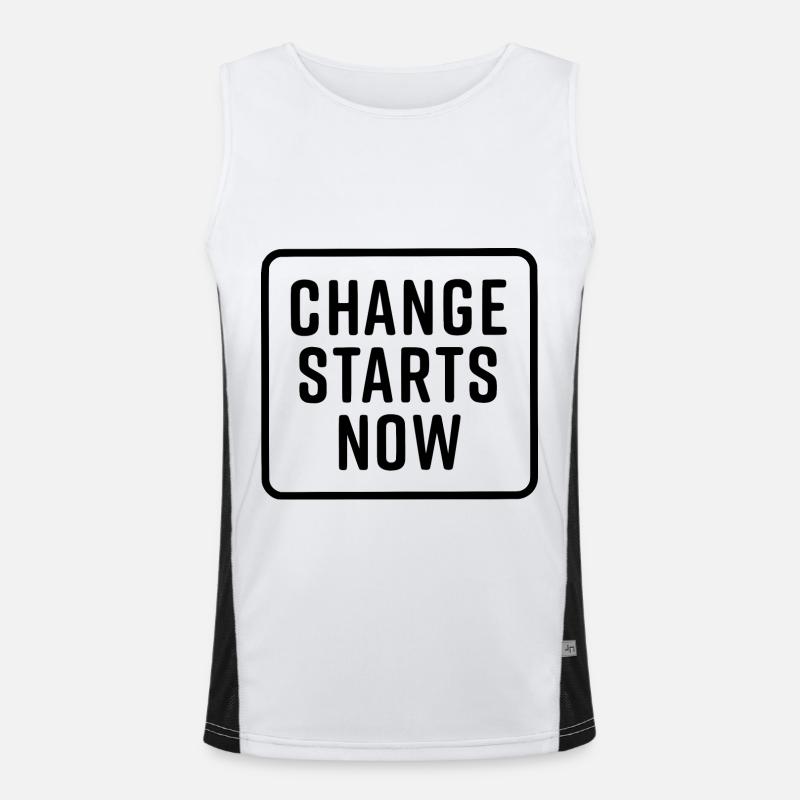 change starts now Funktionelles Kontrast-Tank Top für Männer 