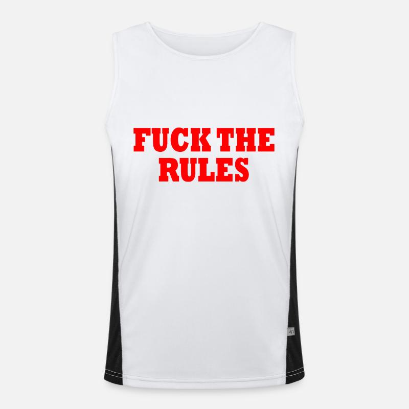 Fuck the rules Funktionelles Kontrast-Tank Top für Männer 