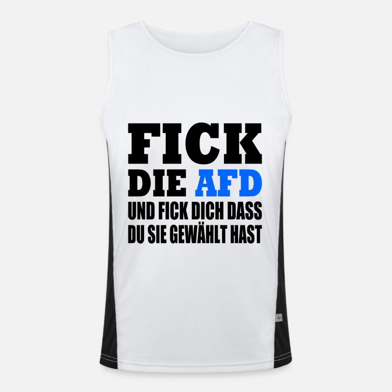fick die afd und fick dich dass du sie gewählt has Funktionelles Kontrast-Tank Top für Männer 