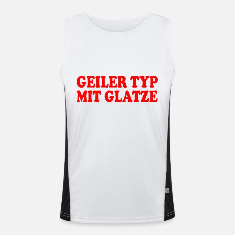guy with bald head Men's Functional Contrast Tank Top 