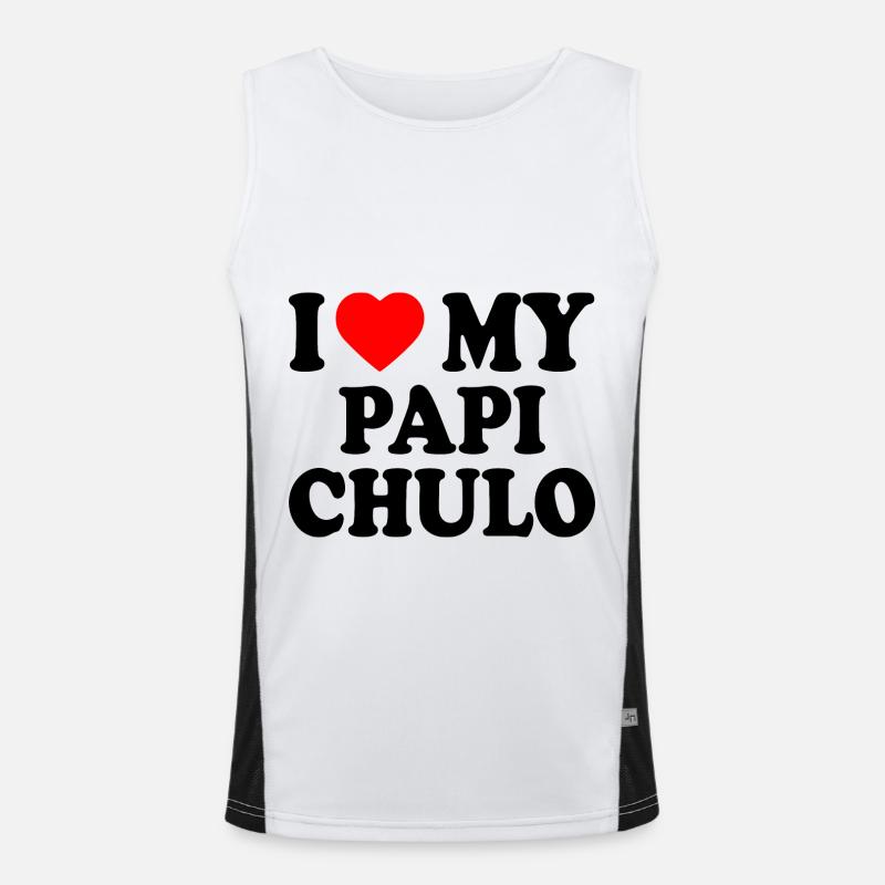 I love my papi chulo - Men's Functional Contrast Tank Top  - white/black