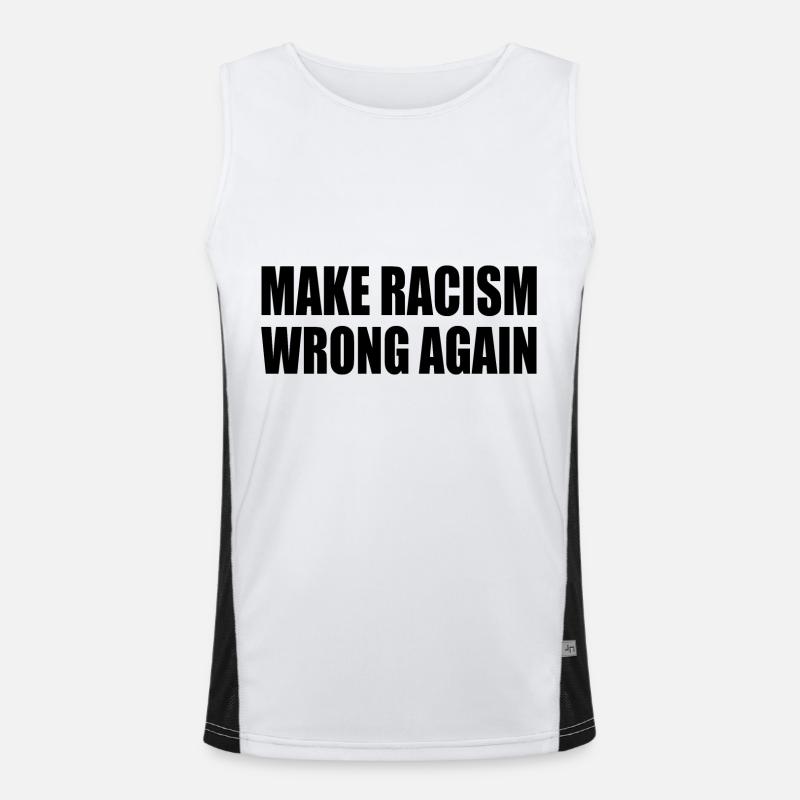 make racism wrong again - Men's Functional Contrast Tank Top  - white/black