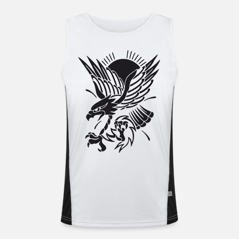 Eagle approaching - Men's Functional Contrast Tank Top  - white/black