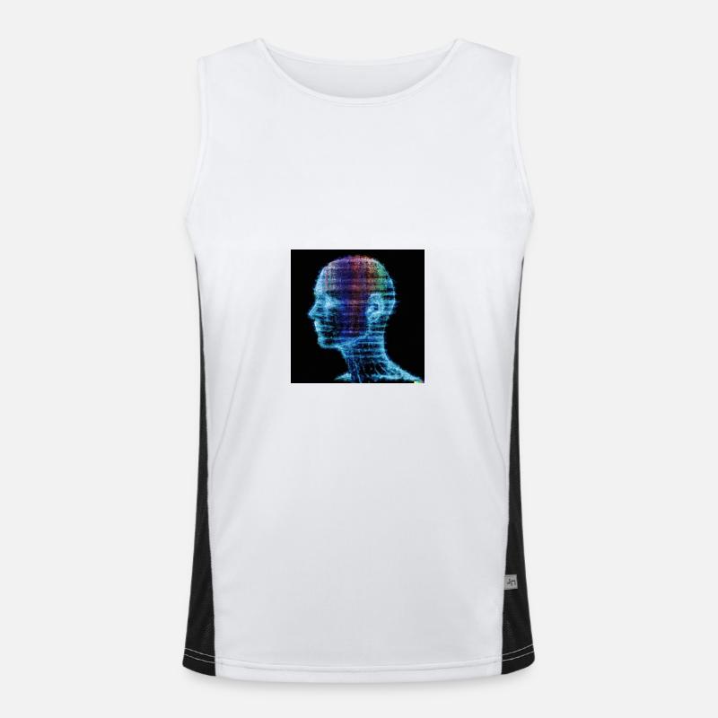 Artificial intelligence - Men's Functional Contrast Tank Top  - white/black