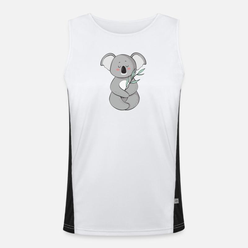 koala - Men's Functional Contrast Tank Top  - white/black