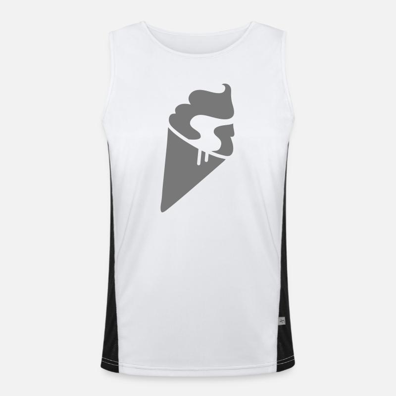 stylized ice cream in ice cream cone bag Men's Functional Contrast Tank Top 