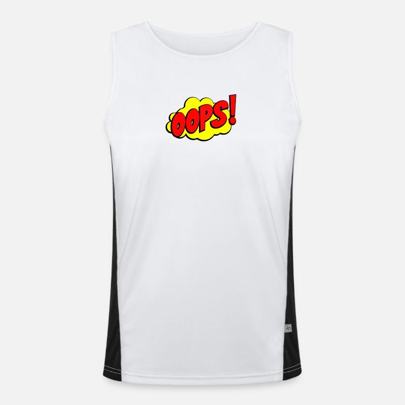 Dessin animé Oops Conception de bande dessinée Débardeur respirant contrasté Homme 