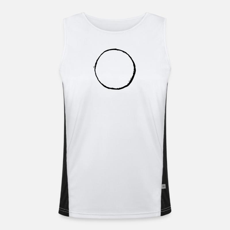 CIRCLE BRUSH - Men's Functional Contrast Tank Top  - white/black