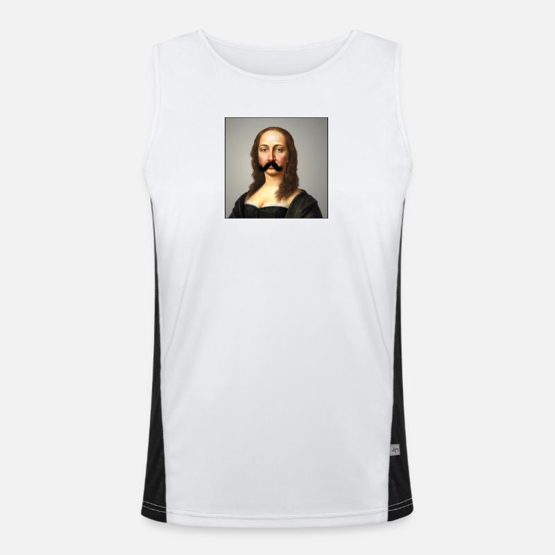 Mona lisa mit Schnurrbart! Funktionelles Kontrast-Tank Top für Männer 