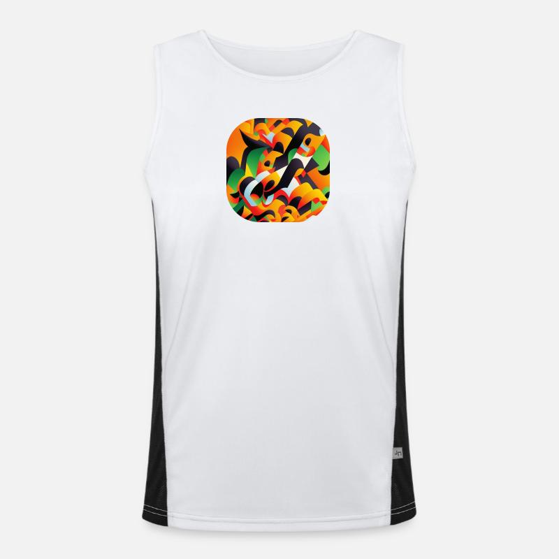 Abstract Men's Functional Contrast Tank Top 