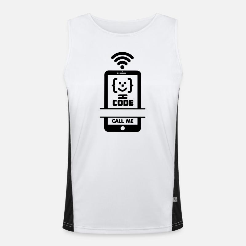 Call me phone coder gezchtje Funktionelles Kontrast-Tank Top für Männer 