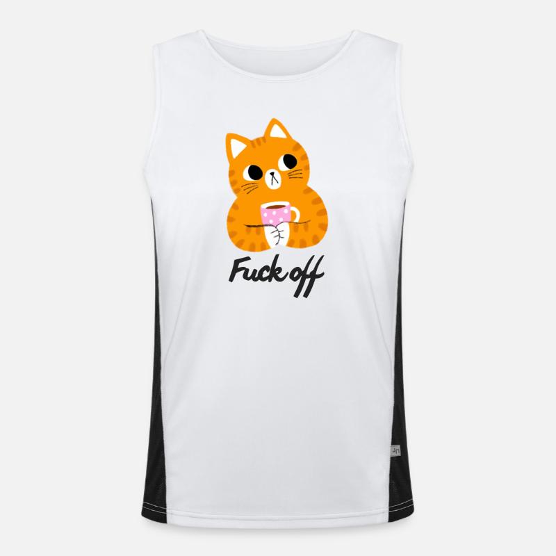 Genervte Katze Funktionelles Kontrast-Tank Top für Männer 