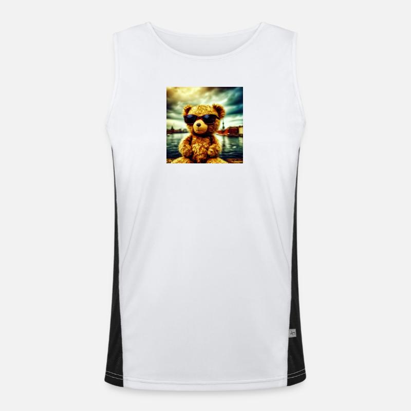 Teddy goes Wild Funktionelles Kontrast-Tank Top für Männer 