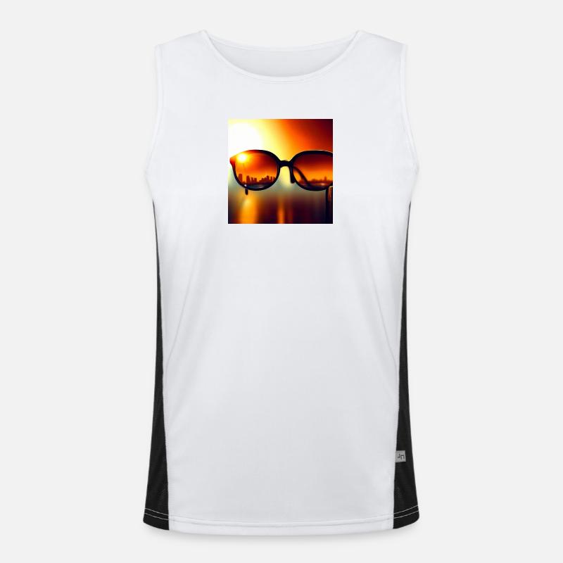 Sunglass-Skyline Funktionelles Kontrast-Tank Top für Männer 