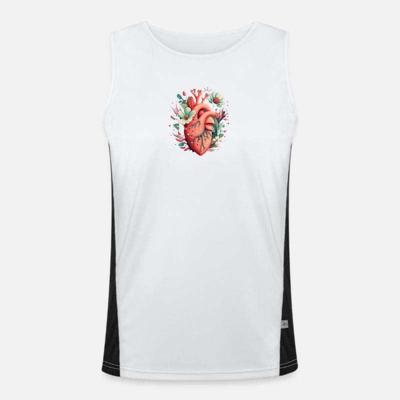 Heart Bloom Botanisch Funktionelles Kontrast-Tank Top für Männer 