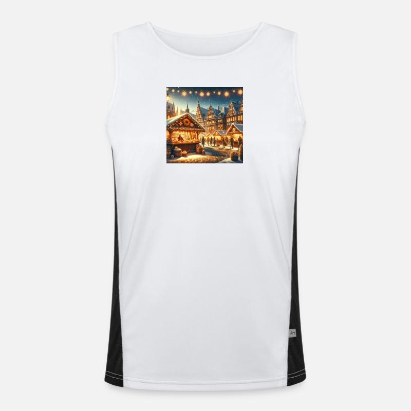 Weihnachtsmarkt Funktionelles Kontrast-Tank Top für Männer 