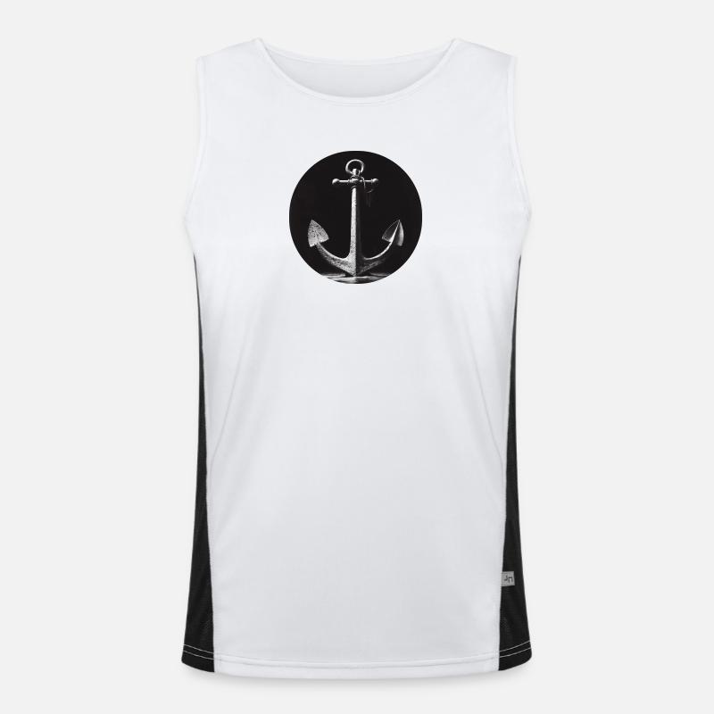 Anker grau Funktionelles Kontrast-Tank Top für Männer 