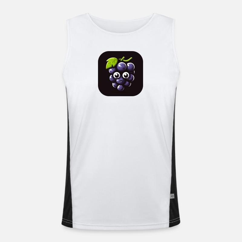 Sad grapes in comic style - Men's Functional Contrast Tank Top  - white/black