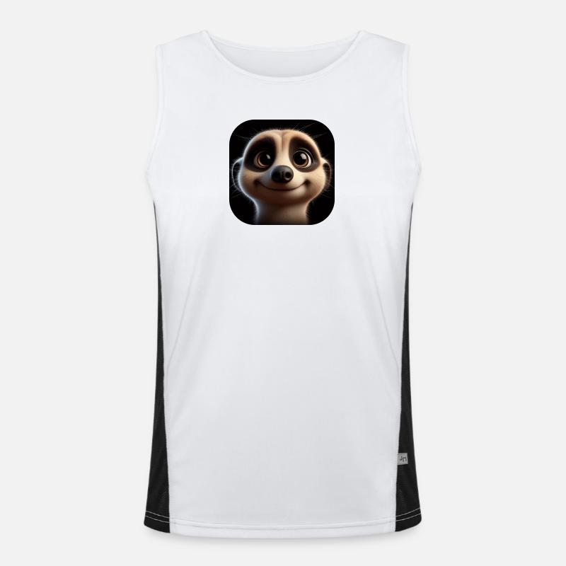 Suricate amical avec de grands yeux Débardeur respirant contrasté Homme 