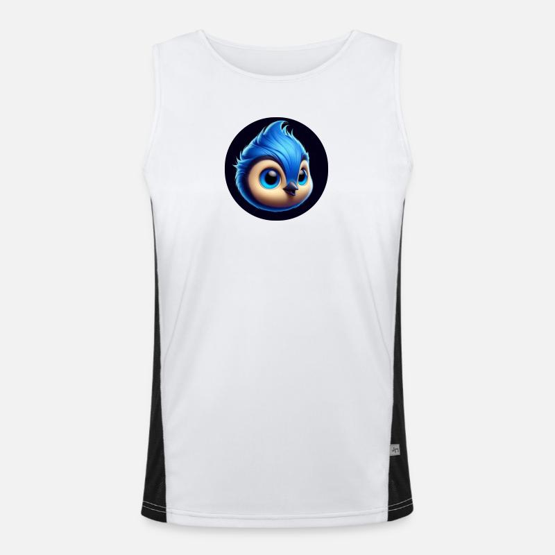 Comic Bird Blue Blue - Men's Functional Contrast Tank Top  - white/black