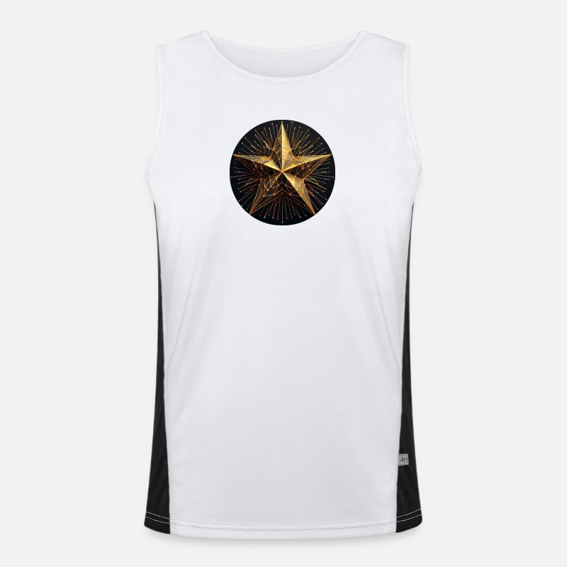 Polygon Stern gold Funktionelles Kontrast-Tank Top für Männer 