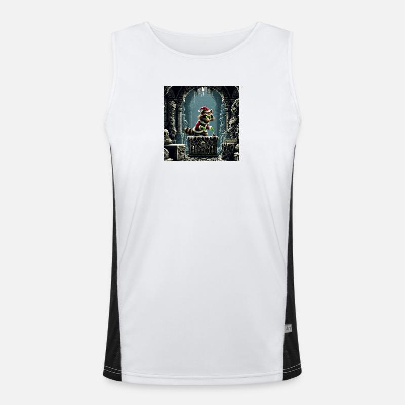 Winter Cat in Dungeon Magic Men's Functional Contrast Tank Top 