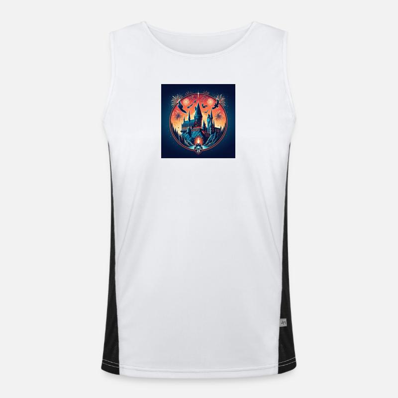 Magic Castle 2 - Men's Functional Contrast Tank Top  - white/black
