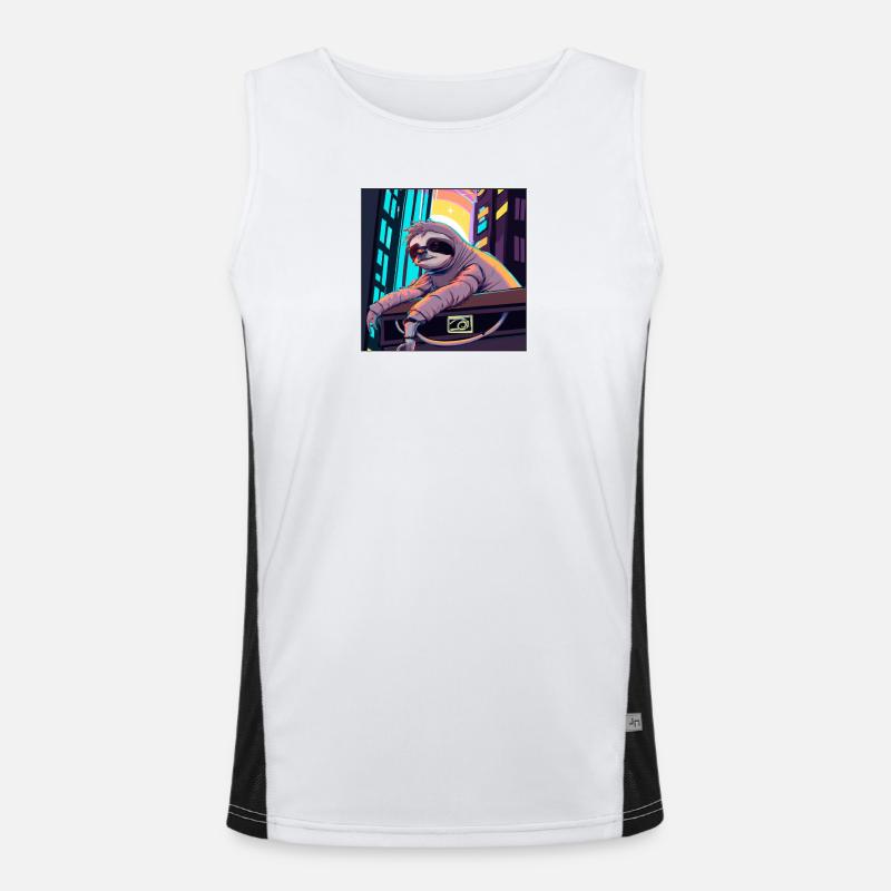 Cyberpunk-Faultier. Funktionelles Kontrast-Tank Top für Männer 