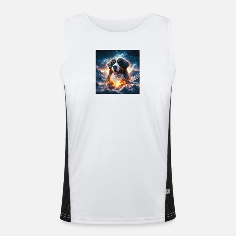 Bernese mountain dog - Men's Functional Contrast Tank Top  - white/black