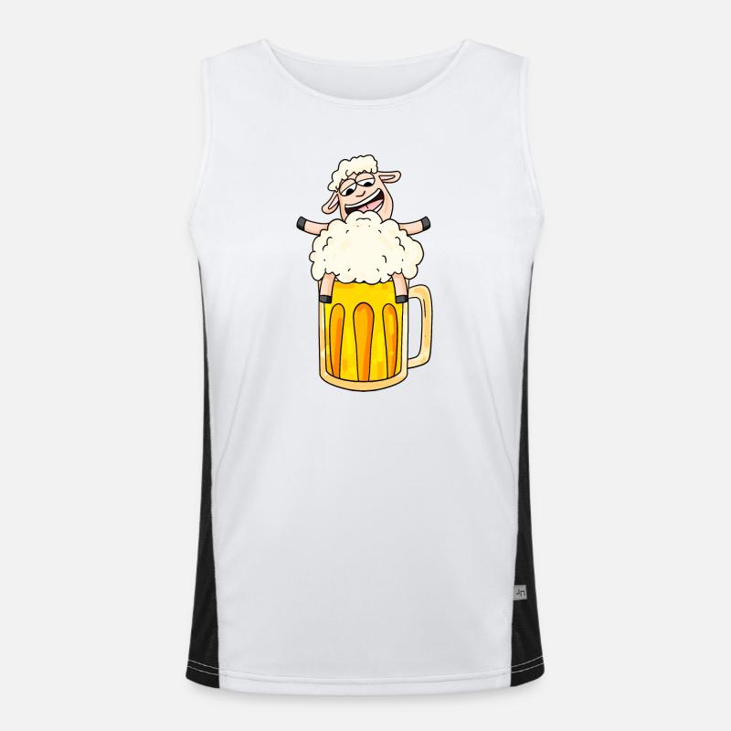 Beer Sheep Comic - Men's Functional Contrast Tank Top  - white/black