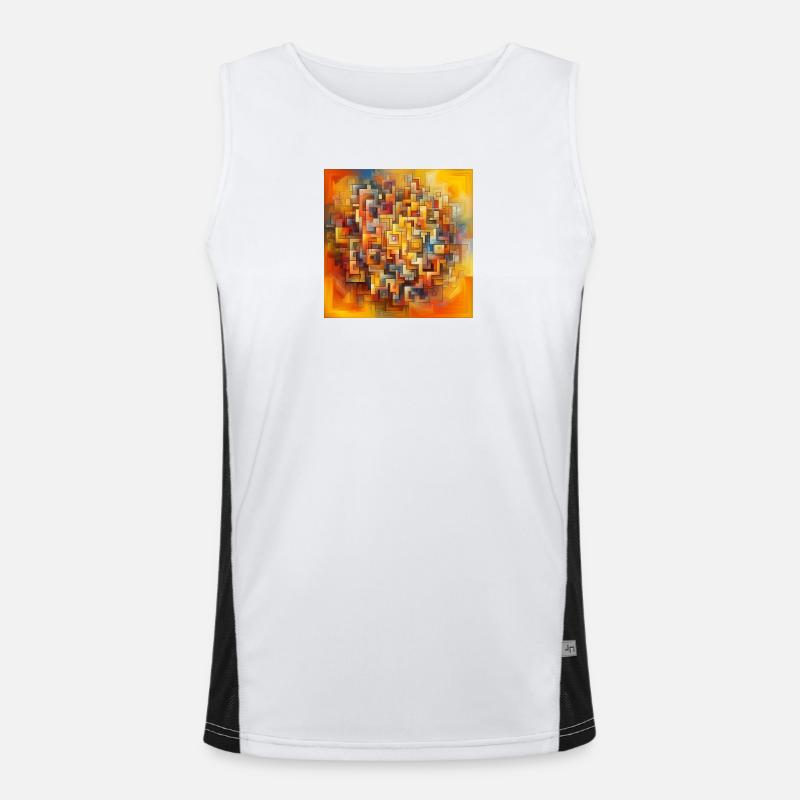 Quadrate 2 Funktionelles Kontrast-Tank Top für Männer 