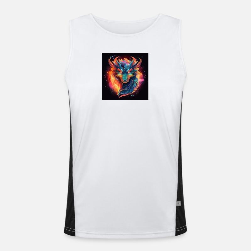 Néon Dragon Head Fire Colors Débardeur respirant contrasté Homme 