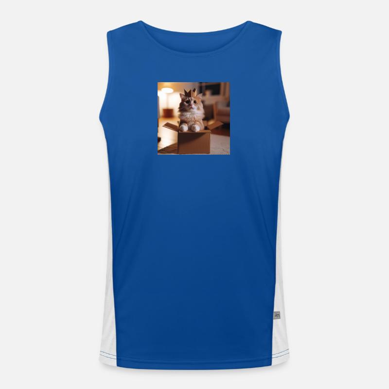 Lustige Katze Funktionelles Kontrast-Tank Top für Männer 