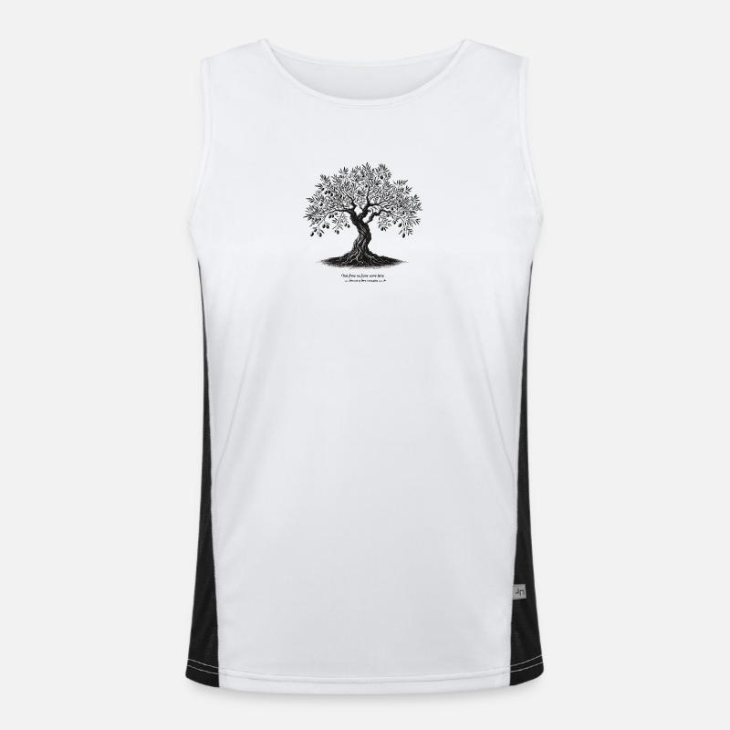 Olive tree - Men's Functional Contrast Tank Top  - white/black