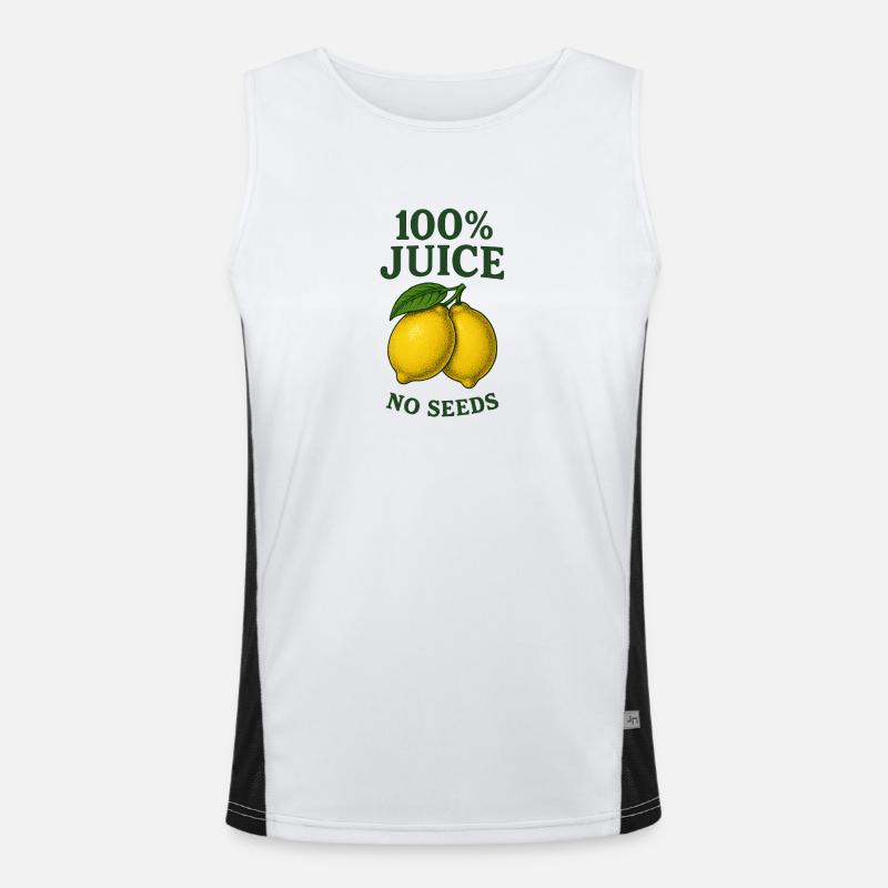 100% Juice NO SEEDS Funktionelles Kontrast-Tank Top für Männer 